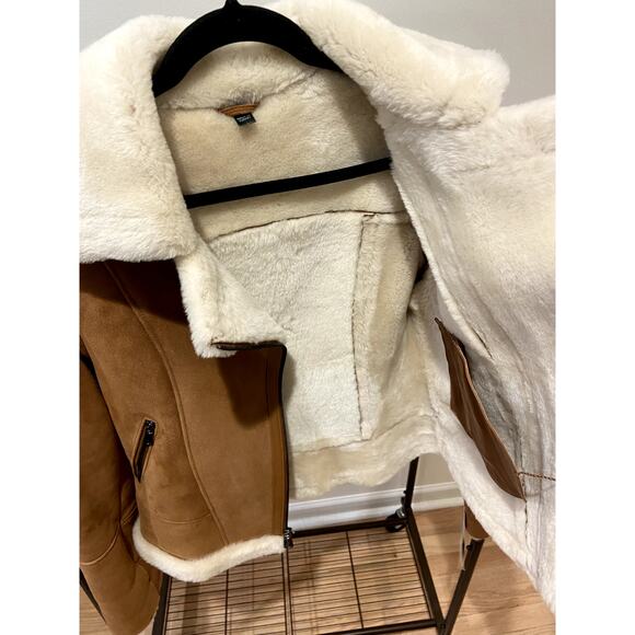 Overland Sonia Sheepskin Moto Jacket size S small - Picture 7 of 9